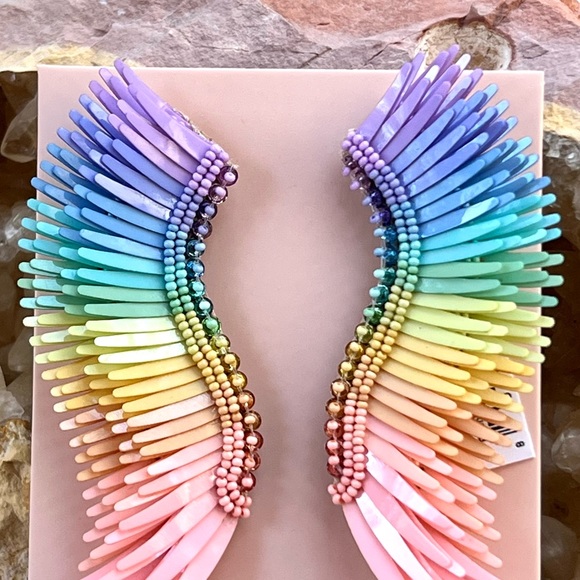 🌺🎉HP🎉🌺 NWT Mignonne Gavigan Madeline Earrings Rainbow Pastel - Picture 3 of 16